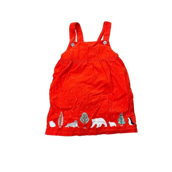 Baby Boden Winter Holiday Animals Pinafore 3/4